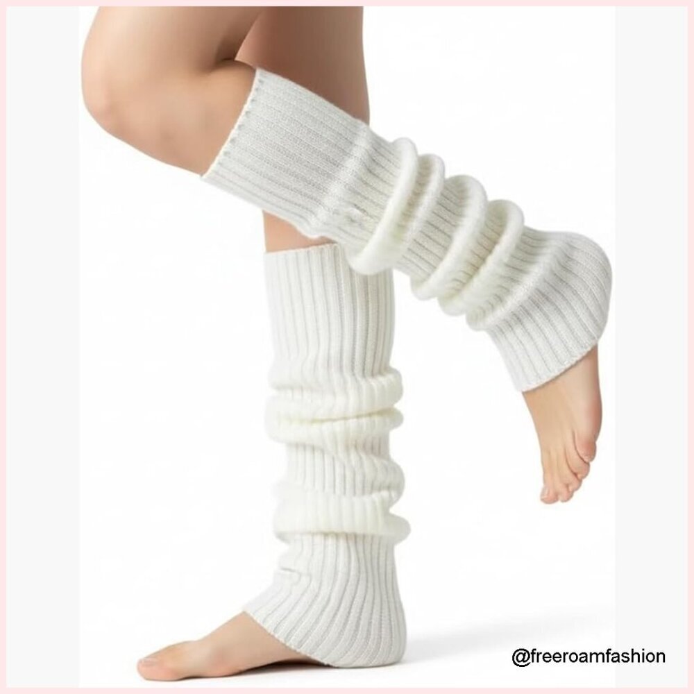 2-Piece Acrylic Leg Warmers for Women Winter Yoga Dance Sports